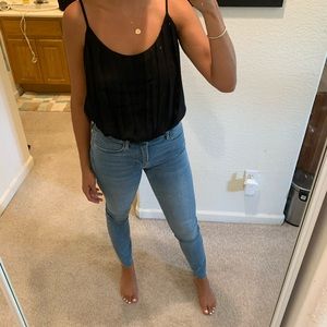 Black body suit spaghetti strap